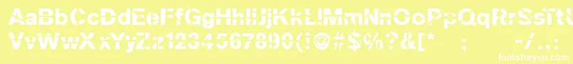 Sanskleincut Font – White Fonts on Yellow Background