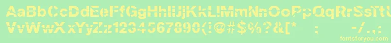 Sanskleincut Font – Yellow Fonts on Green Background