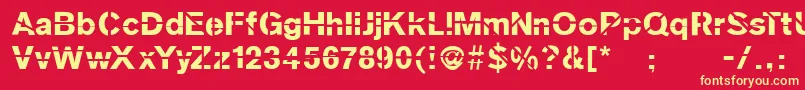 Sanskleincut Font – Yellow Fonts on Red Background