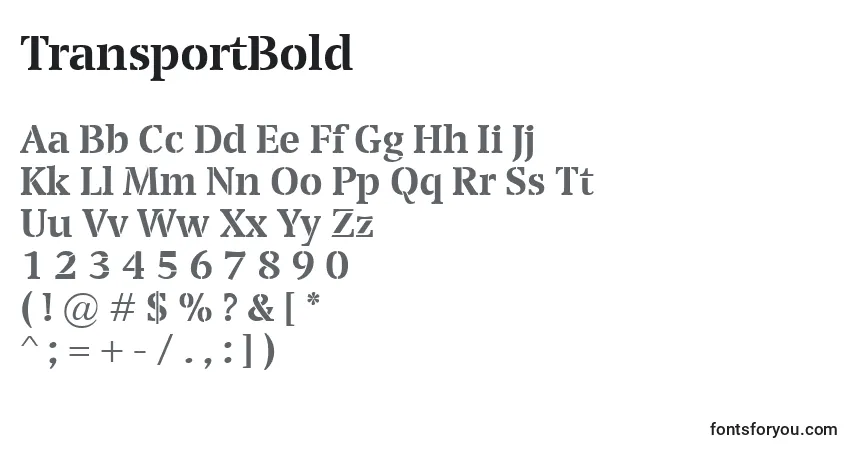 TransportBold Font – alphabet, numbers, special characters
