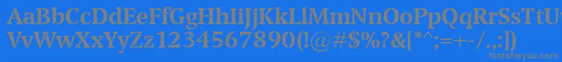 フォントTransportBold – 青い背景に灰色の文字