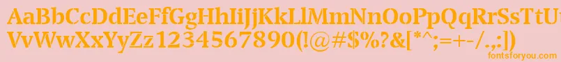 フォントTransportBold – オレンジの文字がピンクの背景にあります。