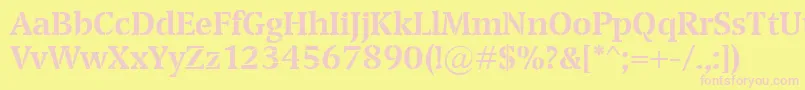 TransportBold Font – Pink Fonts on Yellow Background