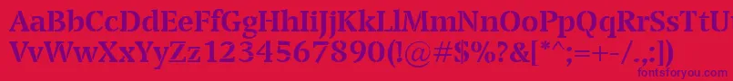 TransportBold Font – Purple Fonts on Red Background