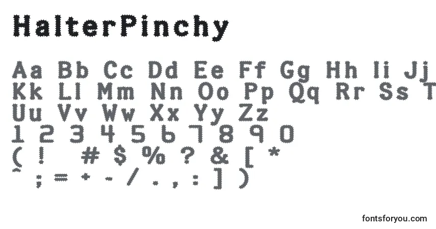 Schriftart HalterPinchy – Alphabet, Zahlen, spezielle Symbole