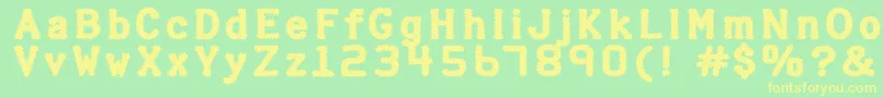 HalterPinchy Font – Yellow Fonts on Green Background