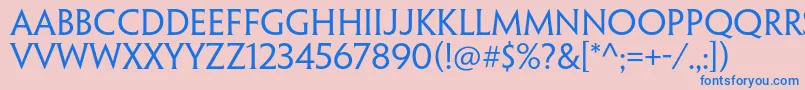 フォントPenumbrahalfserifstdReg – ピンクの背景に青い文字
