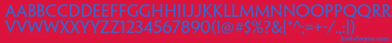 PenumbrahalfserifstdReg-Schriftart – Blaue Schriften auf rotem Hintergrund