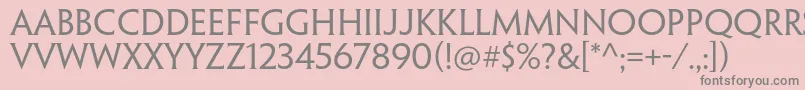 PenumbrahalfserifstdReg-fontti – harmaat kirjasimet vaaleanpunaisella taustalla