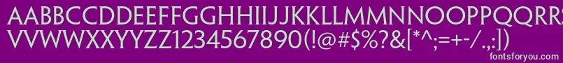 PenumbrahalfserifstdReg-fontti – vihreät fontit violetilla taustalla