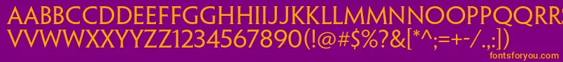 PenumbrahalfserifstdReg Font – Orange Fonts on Purple Background
