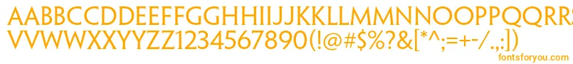 PenumbrahalfserifstdReg-Schriftart – Orangefarbene Schriften auf weißem Hintergrund