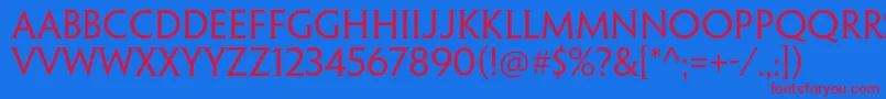 Шрифт PenumbrahalfserifstdReg – красные шрифты на синем фоне