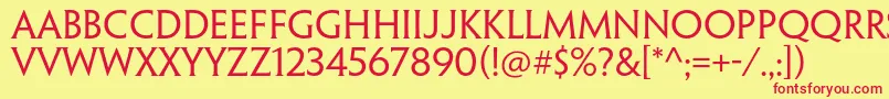 Czcionka PenumbrahalfserifstdReg – czerwone czcionki na żółtym tle