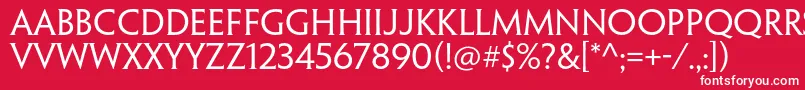 フォントPenumbrahalfserifstdReg – 赤い背景に白い文字