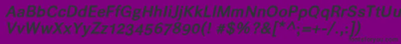 Шрифт Helvaribolditalic – чёрные шрифты на фиолетовом фоне