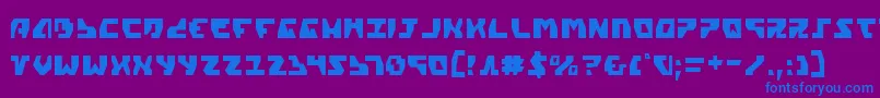 Gyrv2c-Schriftart – Blaue Schriften auf violettem Hintergrund