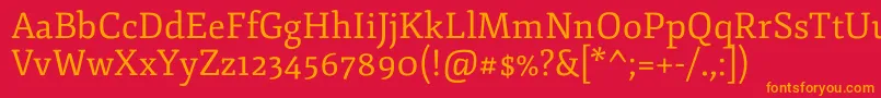 Шрифт FjordoneRegular – оранжевые шрифты на красном фоне