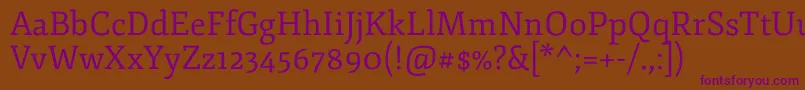 Шрифт FjordoneRegular – фиолетовые шрифты на коричневом фоне