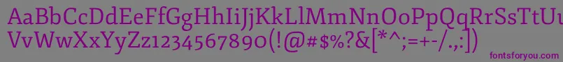 フォントFjordoneRegular – 紫色のフォント、灰色の背景
