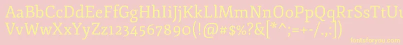 FjordoneRegular Font – Yellow Fonts on Pink Background