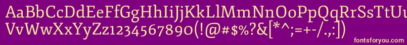 Czcionka FjordoneRegular – żółte czcionki na fioletowym tle