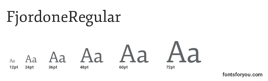 Размеры шрифта FjordoneRegular