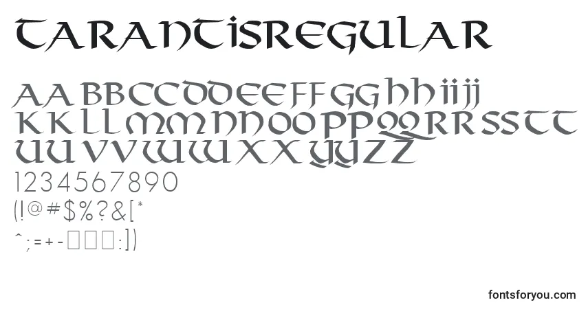 TarantisRegular Font – alphabet, numbers, special characters