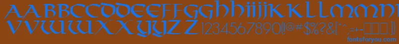 TarantisRegular Font – Blue Fonts on Brown Background
