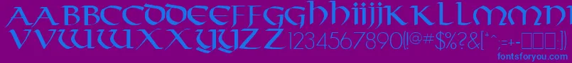 TarantisRegular Font – Blue Fonts on Purple Background