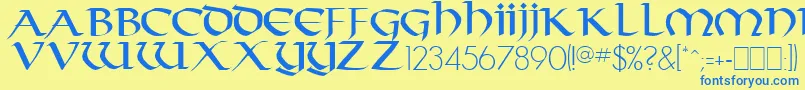 TarantisRegular Font – Blue Fonts on Yellow Background
