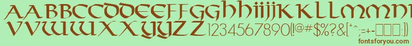 TarantisRegular Font – Brown Fonts on Green Background