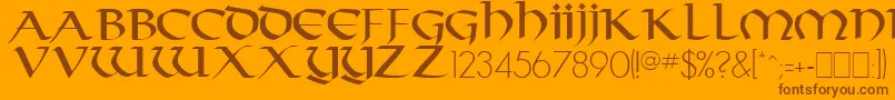 フォントTarantisRegular – オレンジの背景に茶色のフォント