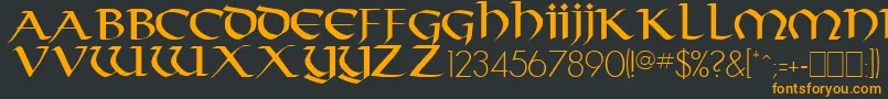 TarantisRegular Font – Orange Fonts on Black Background