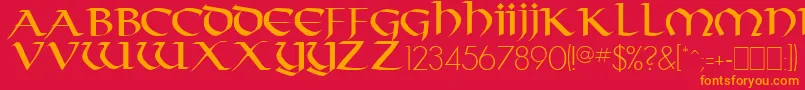 TarantisRegular Font – Orange Fonts on Red Background