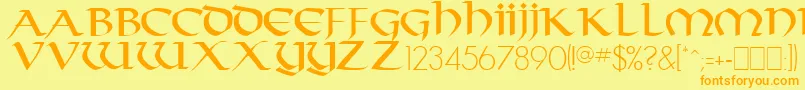 TarantisRegular Font – Orange Fonts on Yellow Background