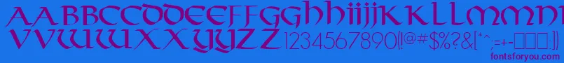 TarantisRegular Font – Purple Fonts on Blue Background