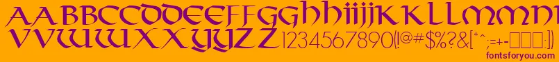 TarantisRegular Font – Purple Fonts on Orange Background