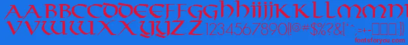 TarantisRegular Font – Red Fonts on Blue Background