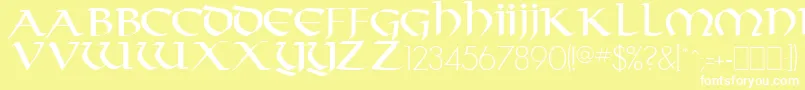 TarantisRegular Font – White Fonts on Yellow Background