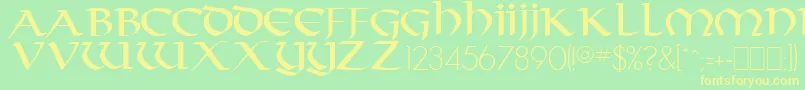 TarantisRegular Font – Yellow Fonts on Green Background