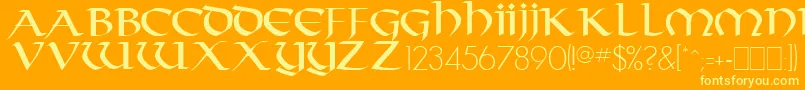 TarantisRegular Font – Yellow Fonts on Orange Background