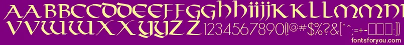 TarantisRegular Font – Yellow Fonts on Purple Background