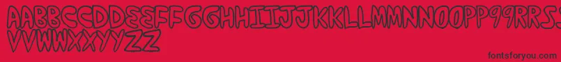 フォントYumernub – 赤い背景に黒い文字