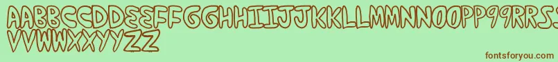 Шрифт Yumernub – коричневые шрифты на зелёном фоне