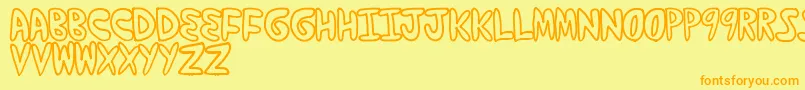 Yumernub Font – Orange Fonts on Yellow Background