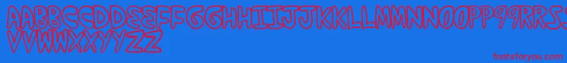 Yumernub Font – Red Fonts on Blue Background