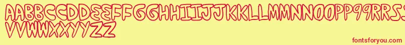 Yumernub Font – Red Fonts on Yellow Background