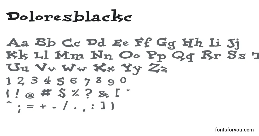 A fonte Doloresblackc – alfabeto, números, caracteres especiais