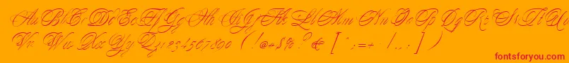 YesterdayRegularDb Font – Red Fonts on Orange Background
